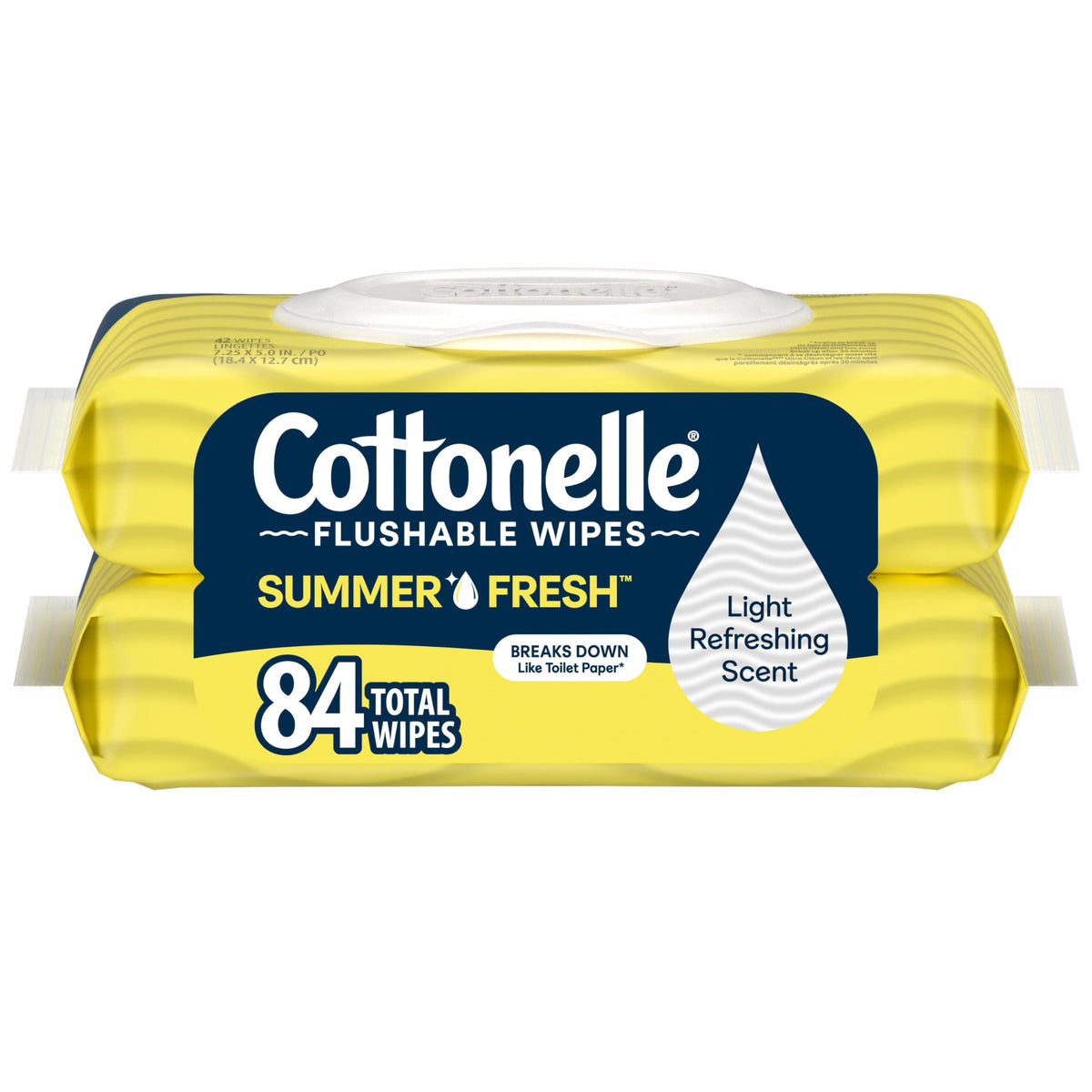 Cottonelle Fresh Feel Flushable Wet Wipes, Adult Wet Wipes, 8 Flip-Top Packs, 42 Wipes Per Pack (336 Total Wipes)