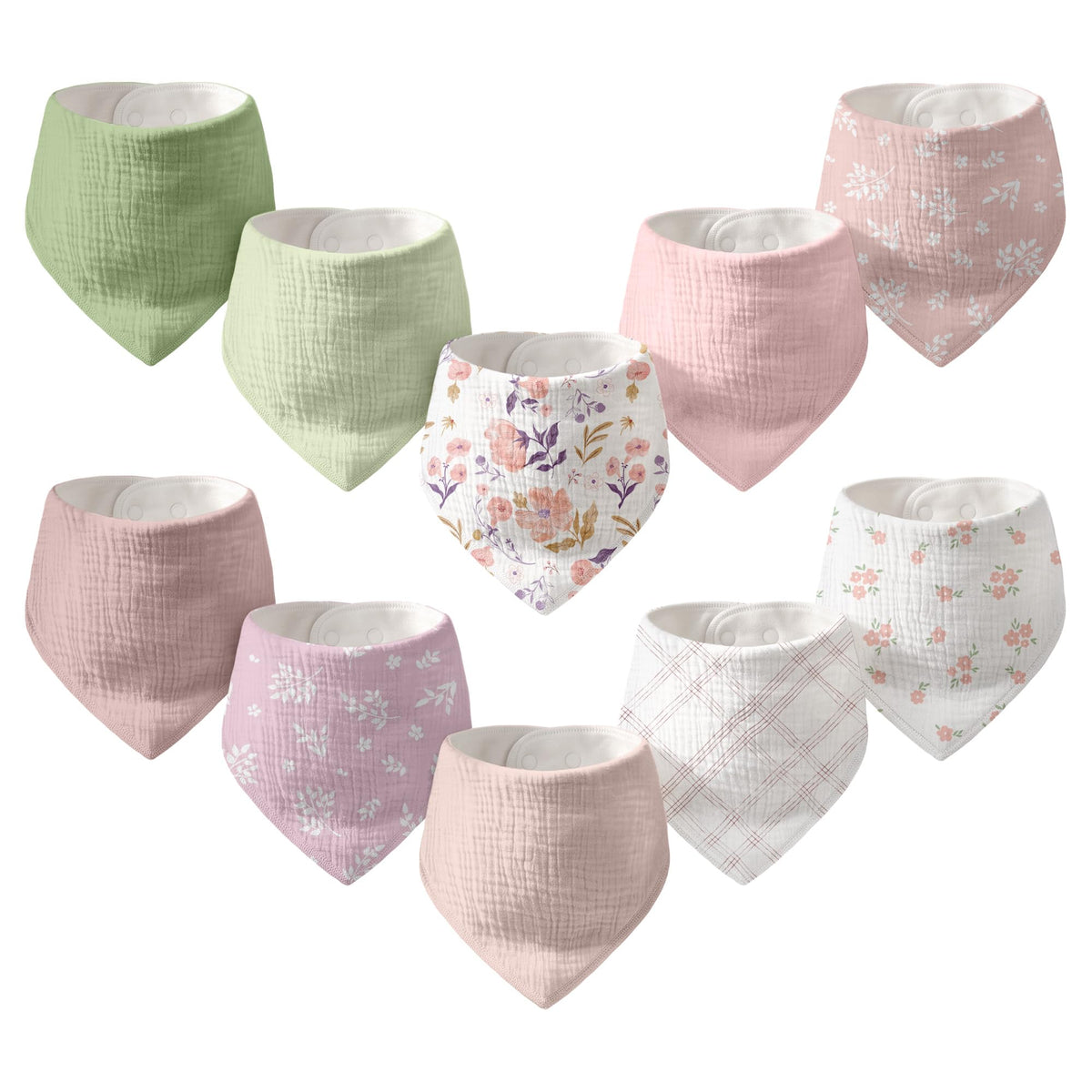 8 Pack Muslin Baby Bandana Bibs for Drooling and Teething
