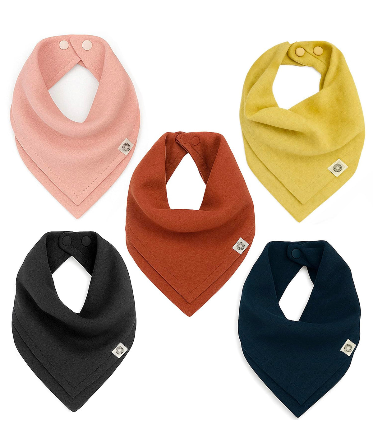 Indi Organic Baby Bandana Bibs – Fairtrade 4-Way Reversible Drool Bibs 5PK