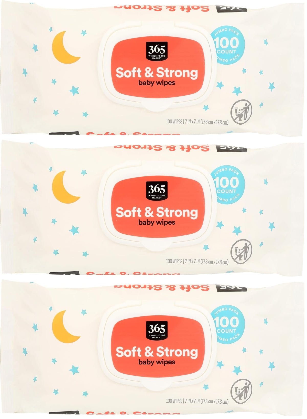 365 by Whole Foods Market, Soft & Strong Disposable Baby Wipes, Fragrance-Free, 100 Count