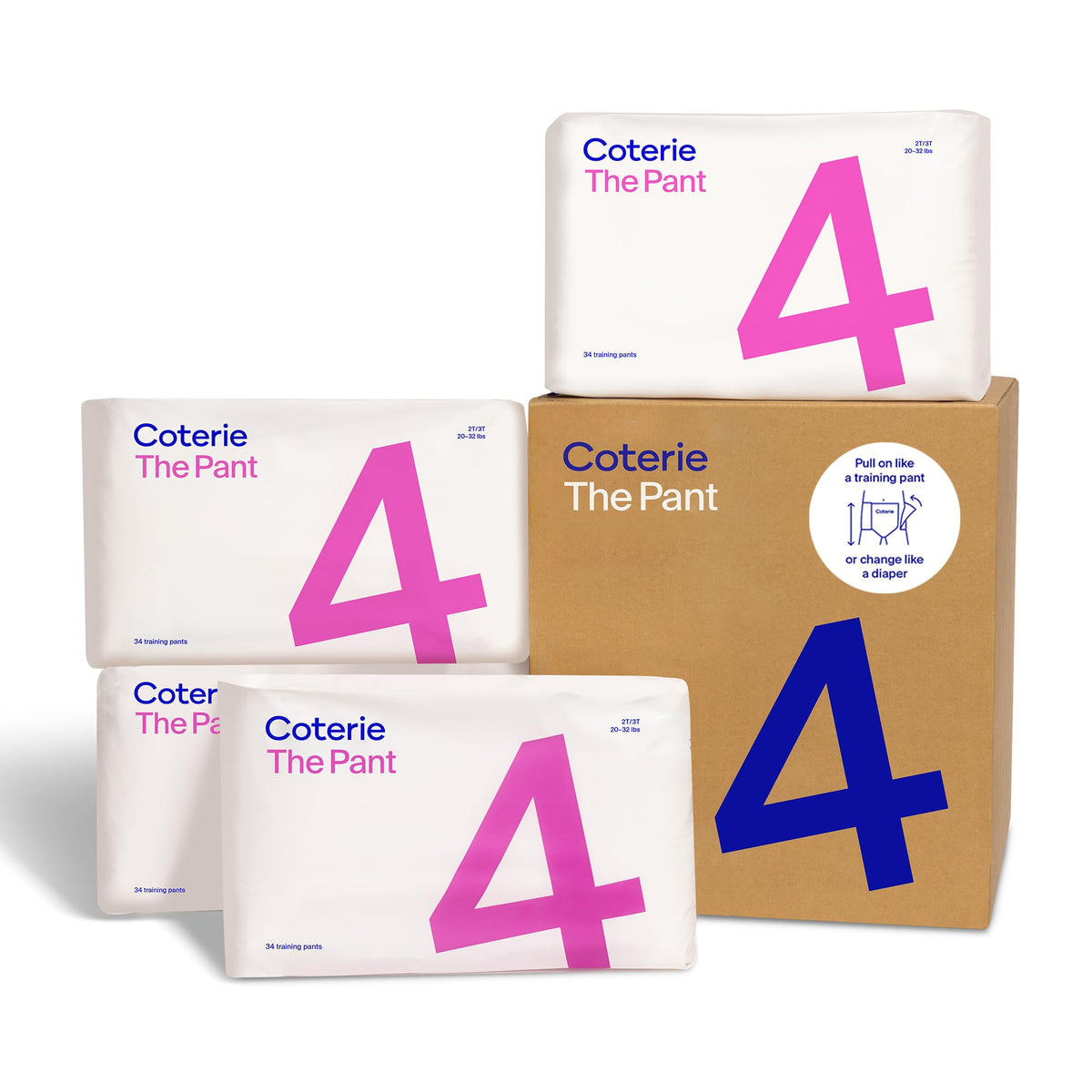 Coterie The Pant, Size 6 Refastenable Training Pants (4T/5T, 33-62lbs)