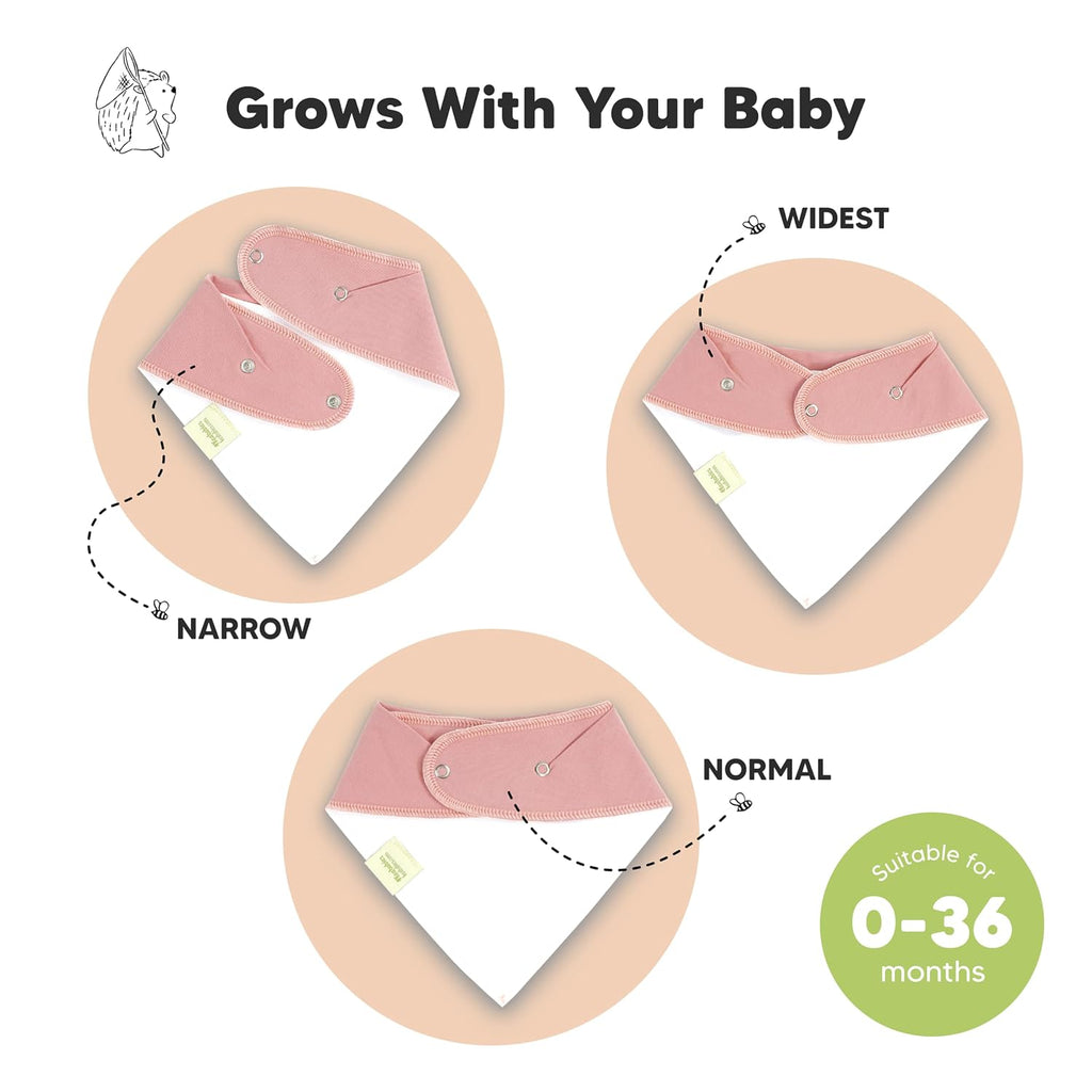 8pk Organic Baby Bandana Bibs for Drooling and Teething (Muted Pastel)