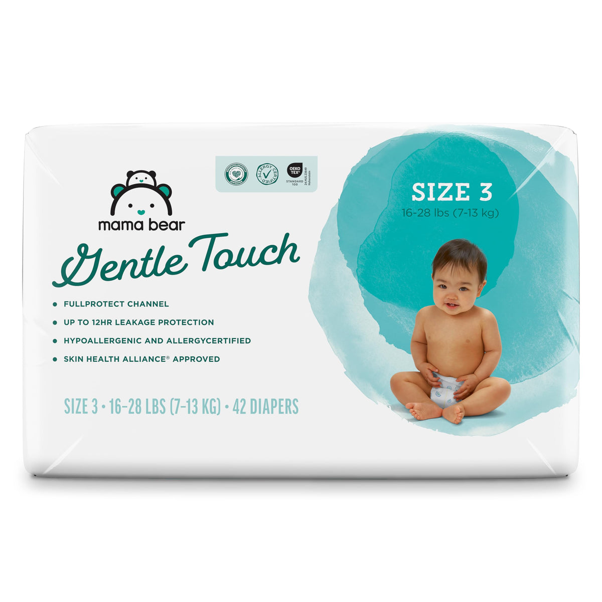 Amazon Brand - Mama Bear Gentle Touch Baby Diapers, Formulated without Fragrance, Size 4, 148 Count (4 packs of 37), with Skin Protection and Leak Protection