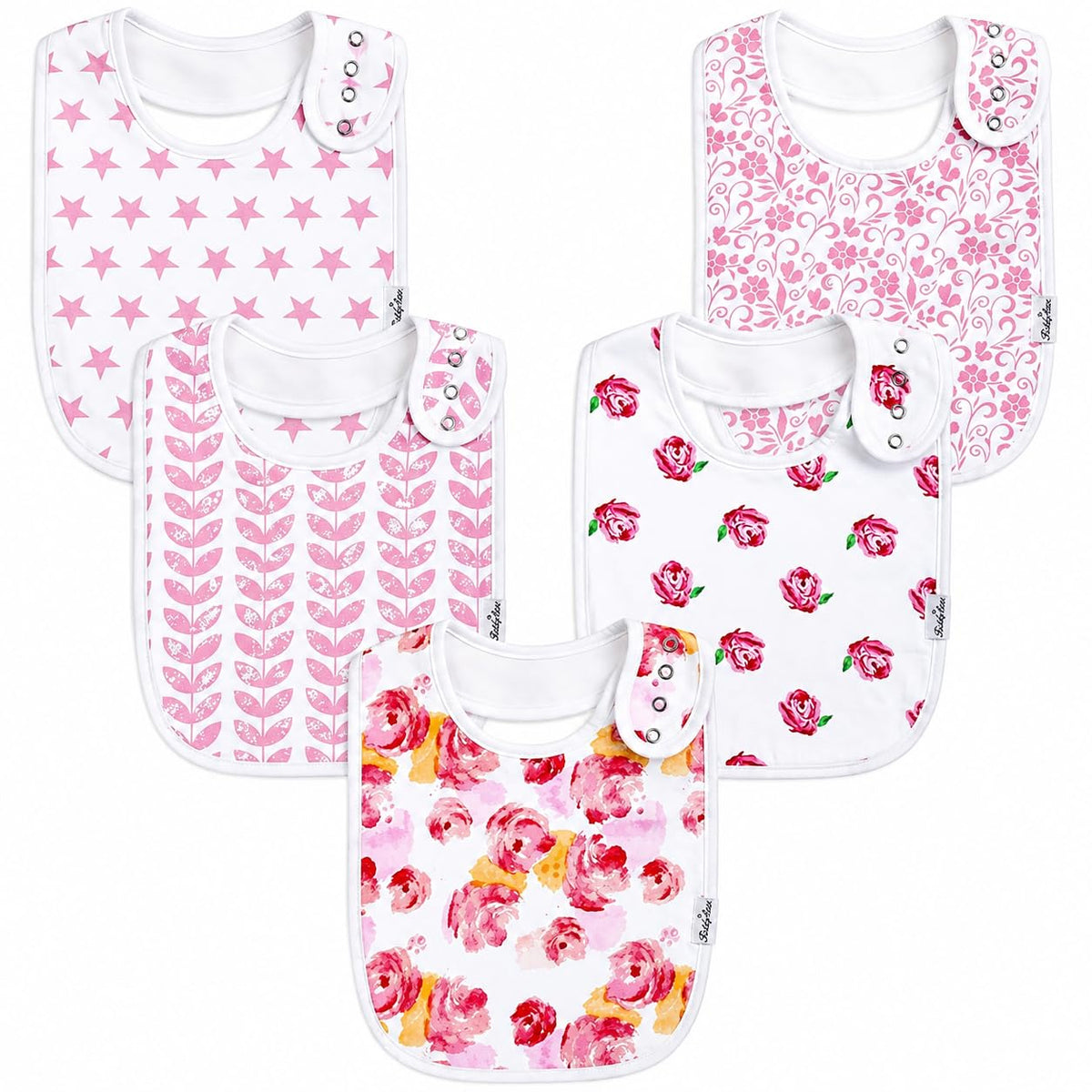 KiddyStar Premium Organic Cotton Bibs for Drooling & Teething Babies
