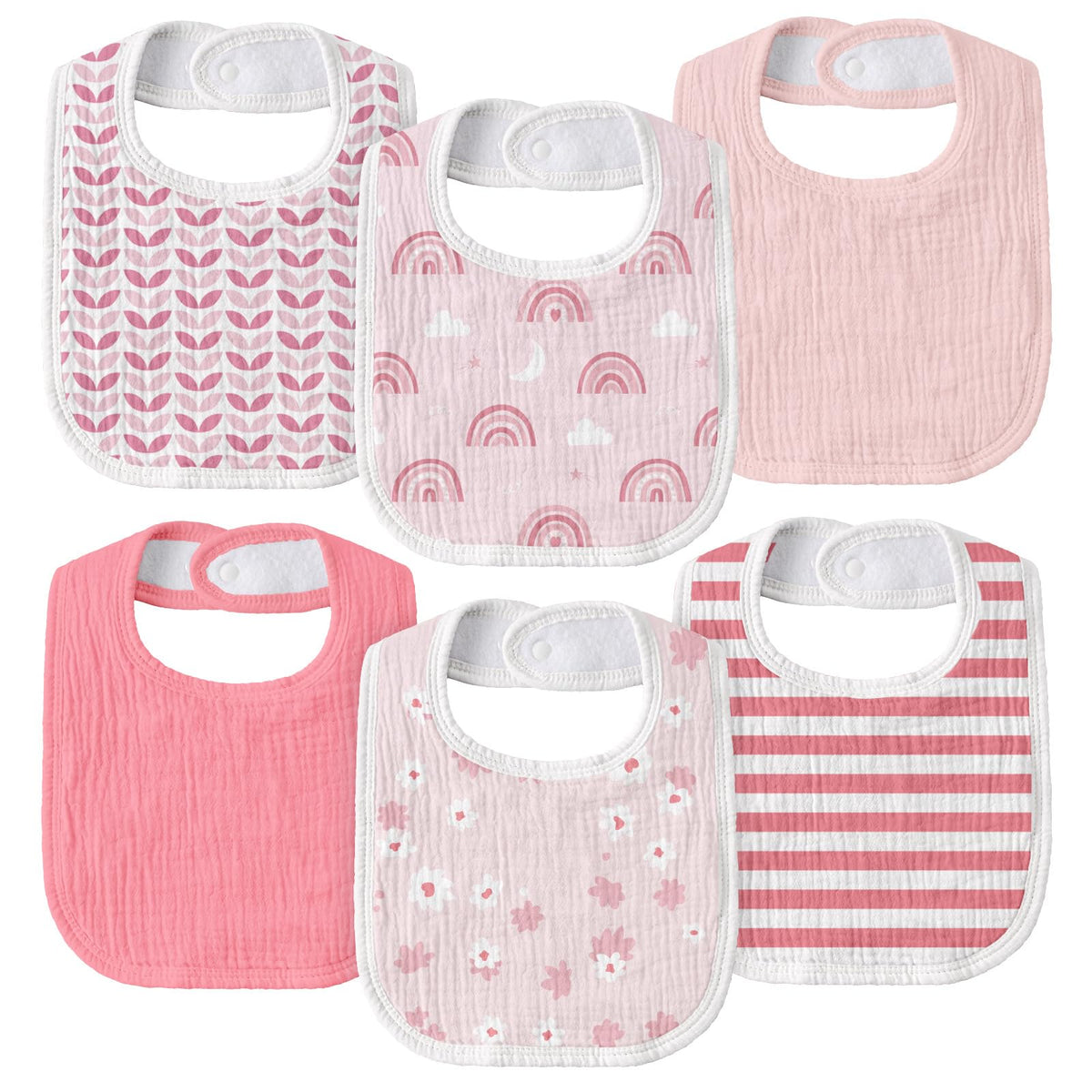 Muslin Bibs for Baby Boy, Adjustable Fit for Drooling and Teething Toddler
