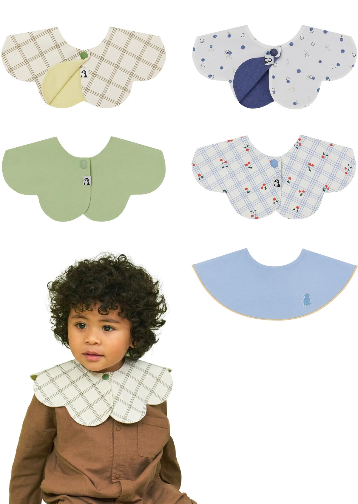 Konny Baby Bib 3/5/7-Pack Set, 360 ° Rotate, Soft and Absorbent Drooling for Toddler Boys Girls Baby Essentials