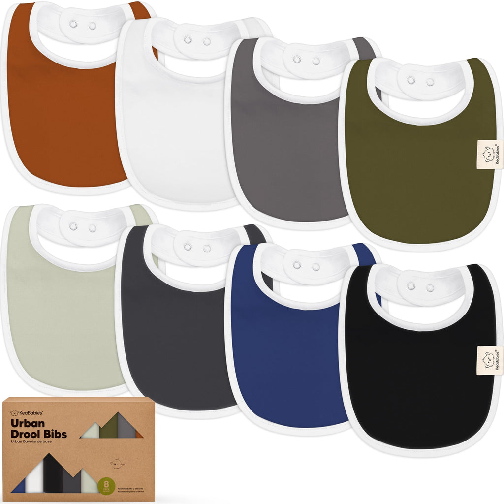 KeaBabies 8-Pack Organic Baby Bibs for Drooling and Teething (Sweet Charm)