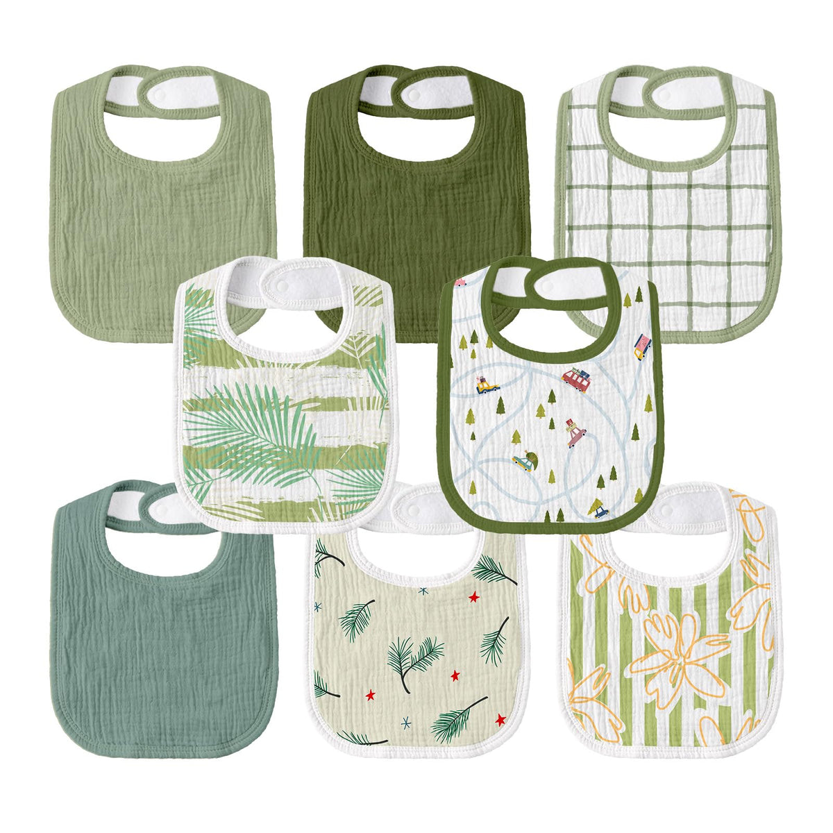 Muslin Bibs for Baby Boy, Adjustable Fit for Drooling and Teething Toddler