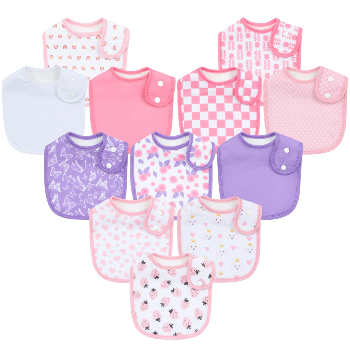 Baby Bibs Soft and Absorbent Cotton Bandana Bibs Set for Boys Girls Newborn Unisex Plain Color 3-36 Months