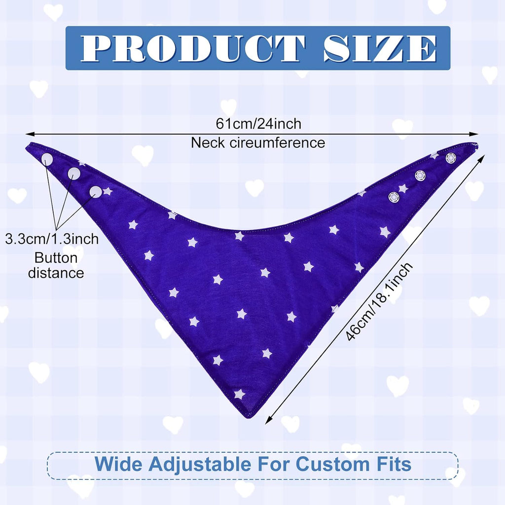 Janmercy 5 Pack Adult Drool Bandana Bibs Soft Adjustable Absorbent Drool Bibs for Women Special Needs Unisex Men