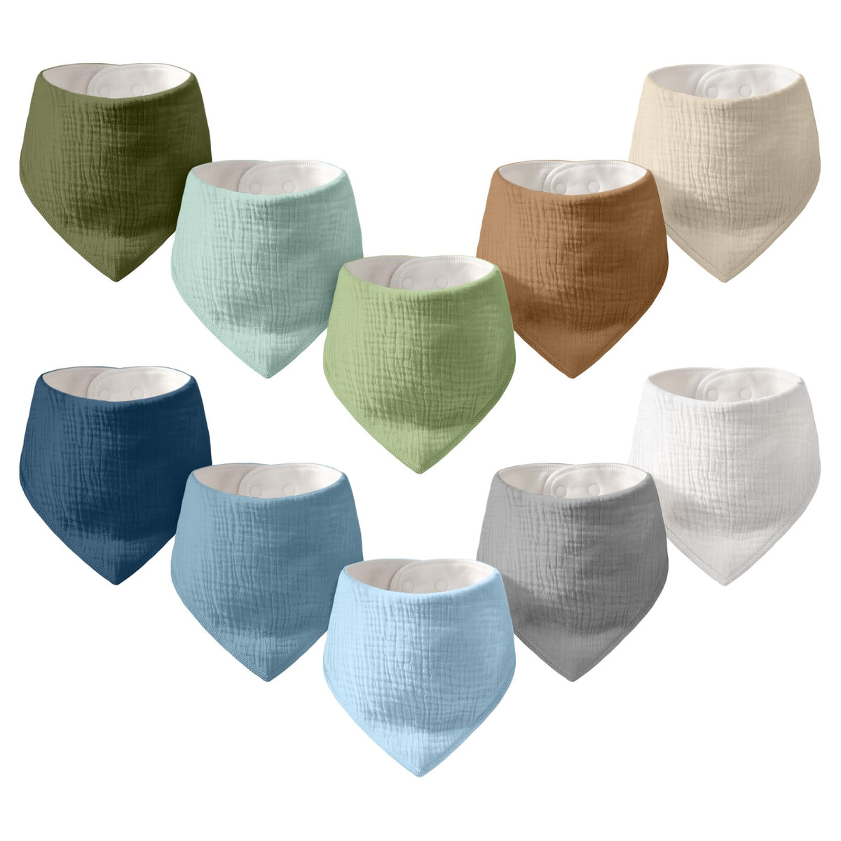 8 Pack Muslin Baby Bandana Bibs for Drooling and Teething