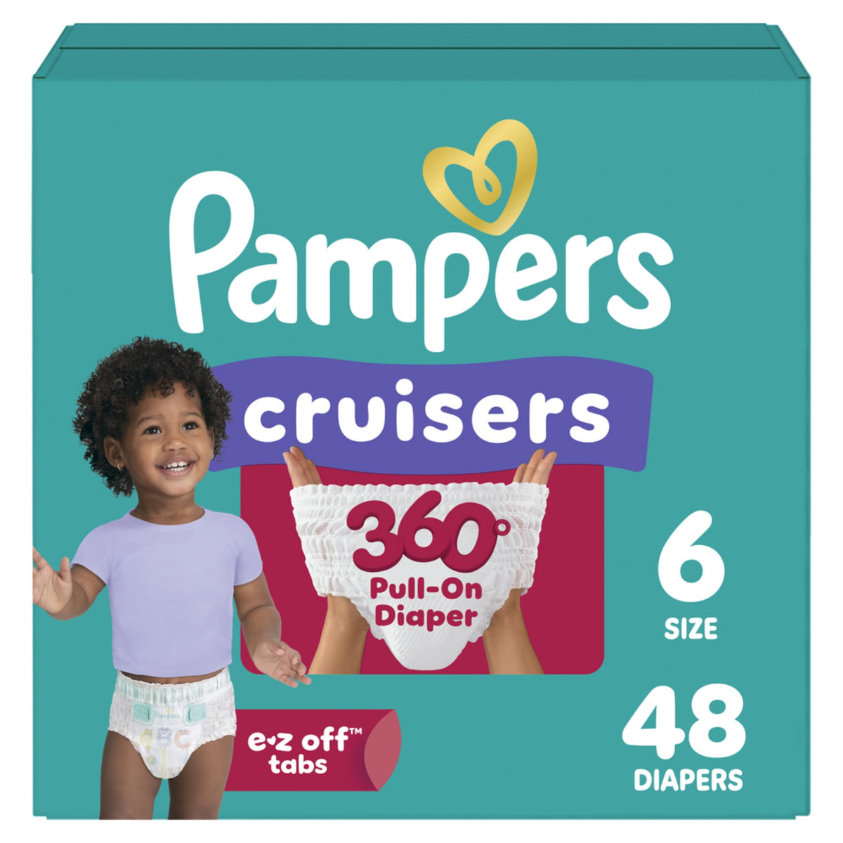 Pampers Diapers - Cruisers 360° - Size 7, 17 Count, up to 100% Leakproof Fit, Designed for Active Babies, Pull On Diaper