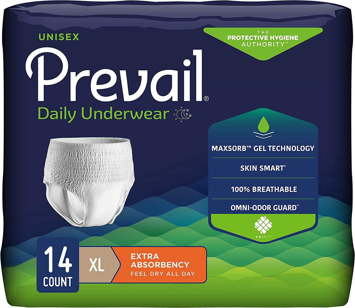 Prevail Daily Underwear, Small, Women, Youth, 22 ct