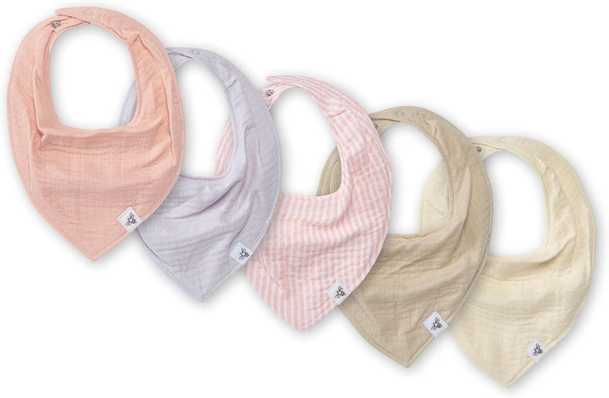 Burt's Bees Baby Bandana Bib Set with Snap Closure