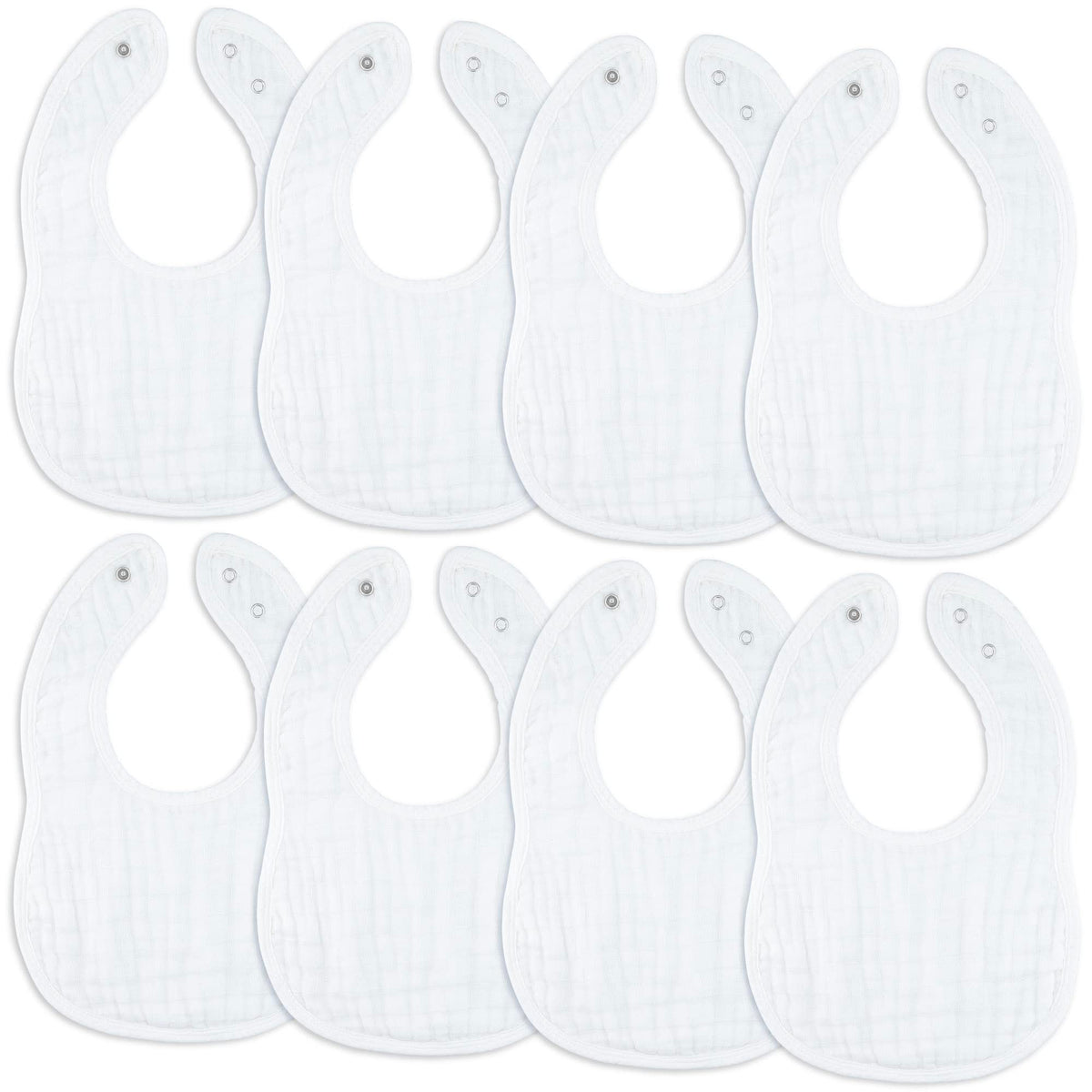 Comfy Cubs Muslin Bibs, Pack of 8 - Cotton Bibs - Multicolor