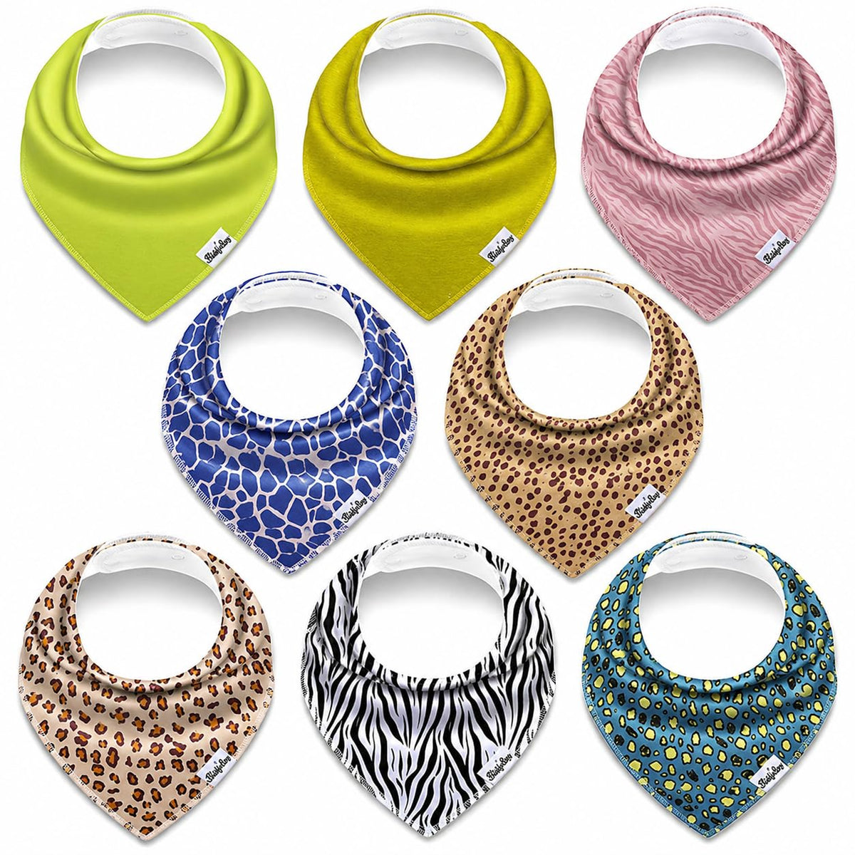 KiddyStar Premium Organic Cotton Bibs for Drooling & Teething Babies