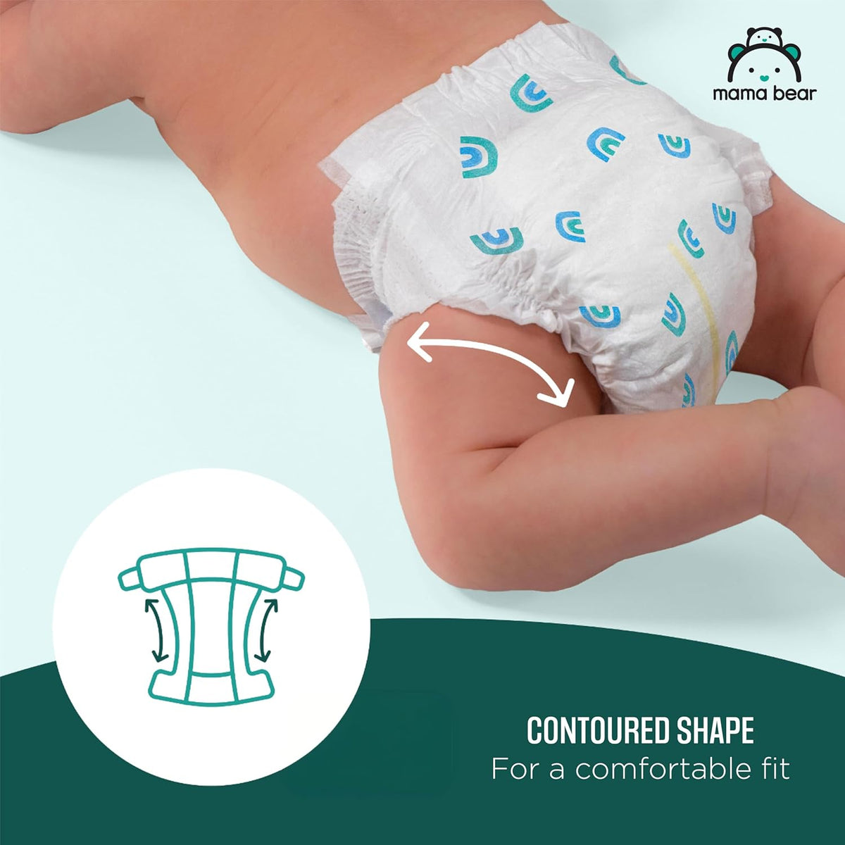 Amazon Brand - Mama Bear Gentle Touch Baby Diapers, Size 3, 42 Count, Wetness Indicator, Stretchy Waistband, Skin Health Alliance Approved