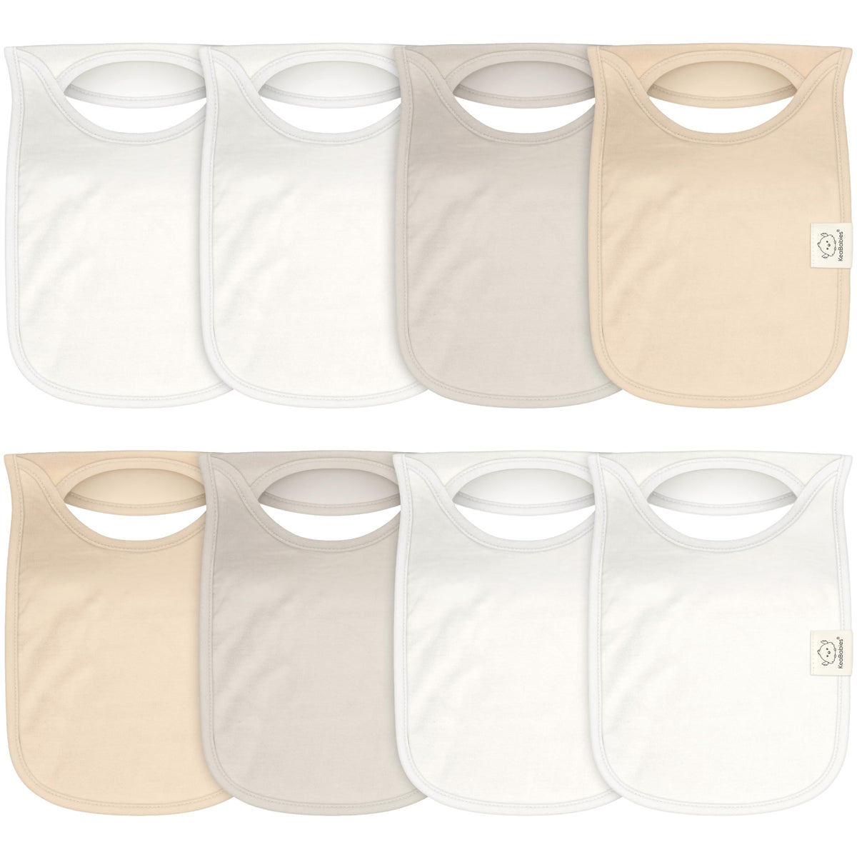 KeaBabies 8-Pack Bibs for Baby Girls, Boys Pullover Baby Bibs 6-36M (Brick)