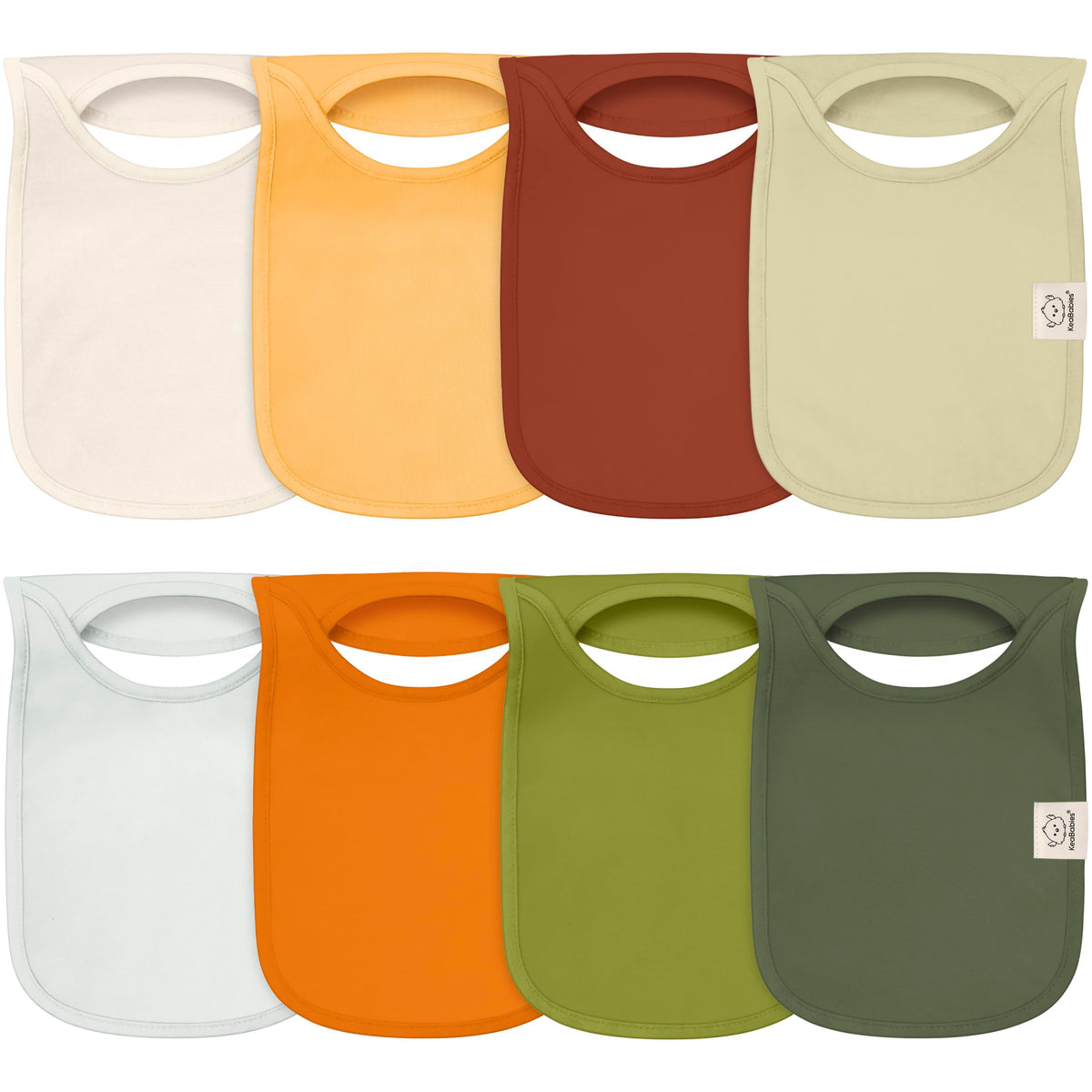 KeaBabies 8-Pack Bibs for Baby Girls, Boys Pullover Baby Bibs 6-36M (Brick)