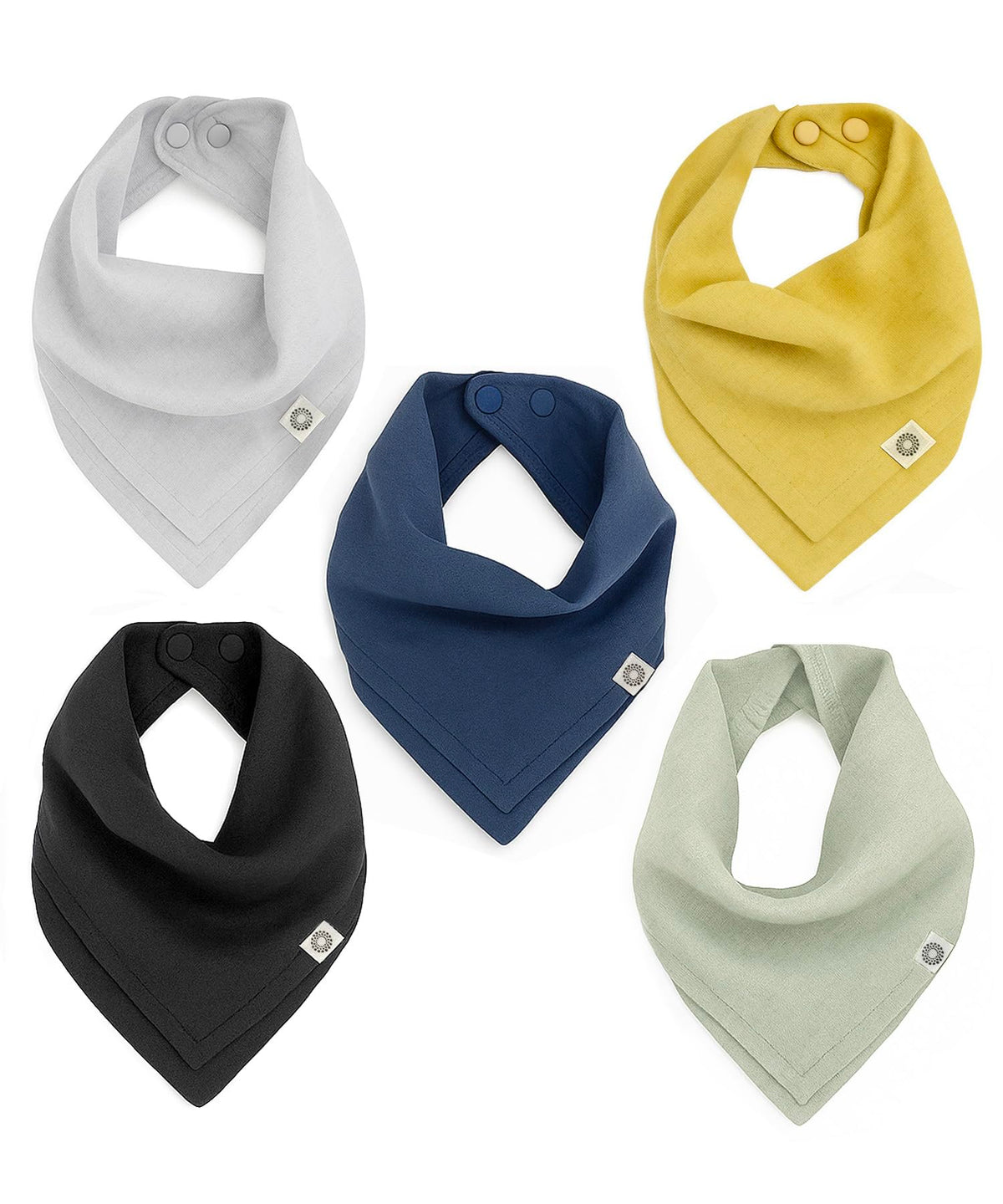 Indi Organic Baby Bandana Bibs – Fairtrade 4-Way Reversible Drool Bibs 5PK