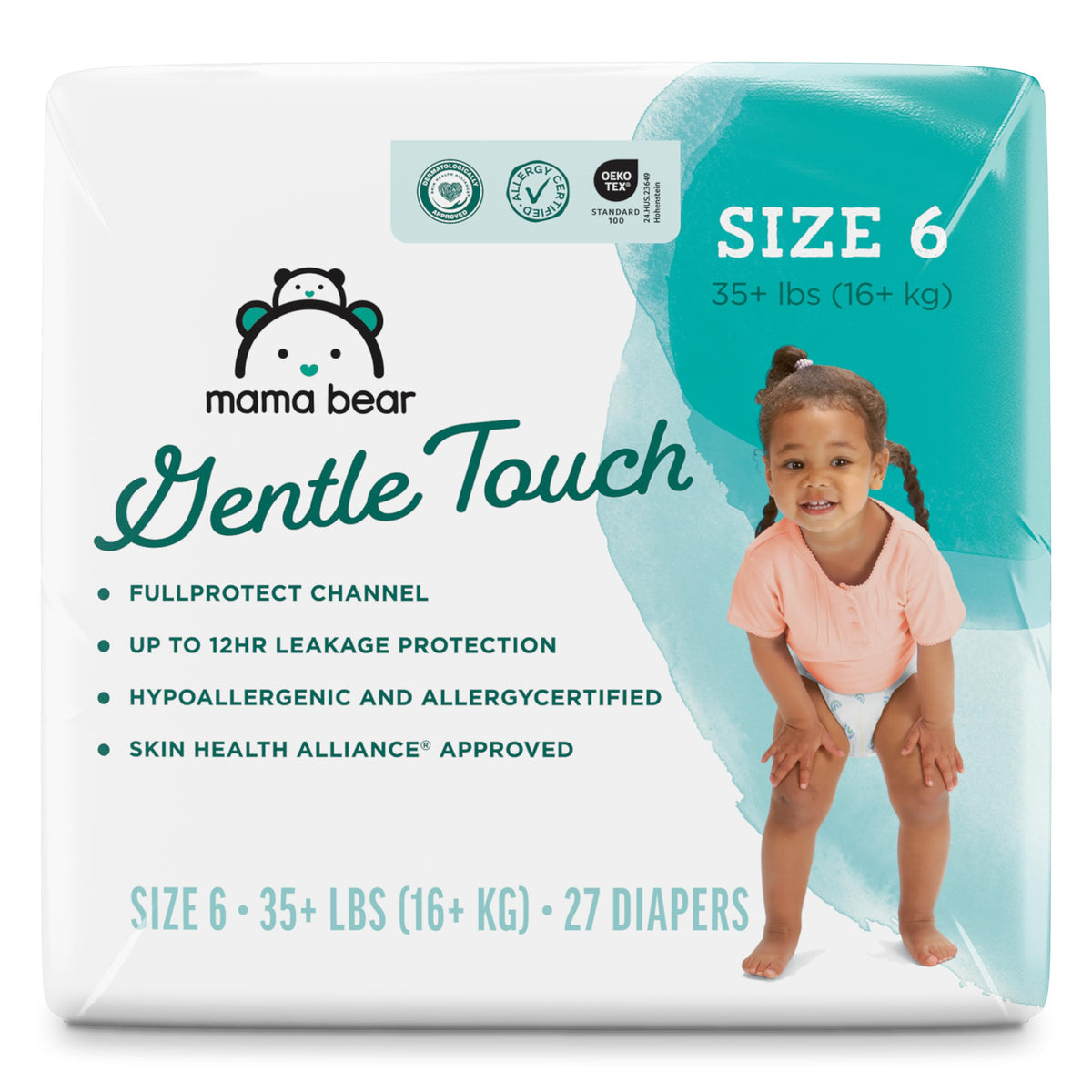 Amazon Brand - Mama Bear Gentle Touch Baby Diapers, Formulated without Fragrance, Size 4, 148 Count (4 packs of 37), with Skin Protection and Leak Protection