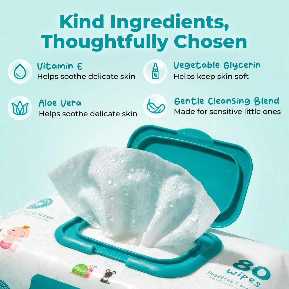 WipeEssentials Baby Wipes for Newborn Care, Unscented - 3 Pack 240 Count