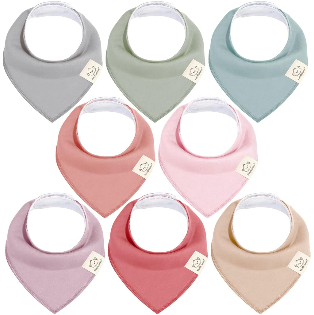 8pk Organic Baby Bandana Bibs for Drooling and Teething (Muted Pastel)