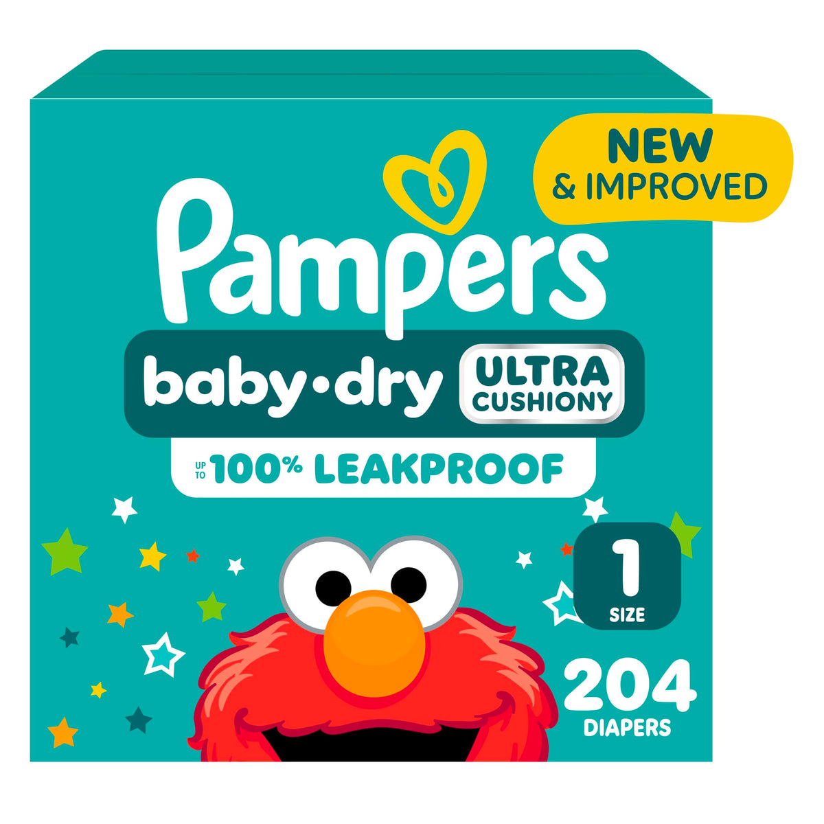 Pampers Baby Dry Ultra Cushiony Diapers, Size 7 (26-50 lbs), 108 Count, Up to 100% Leakproof