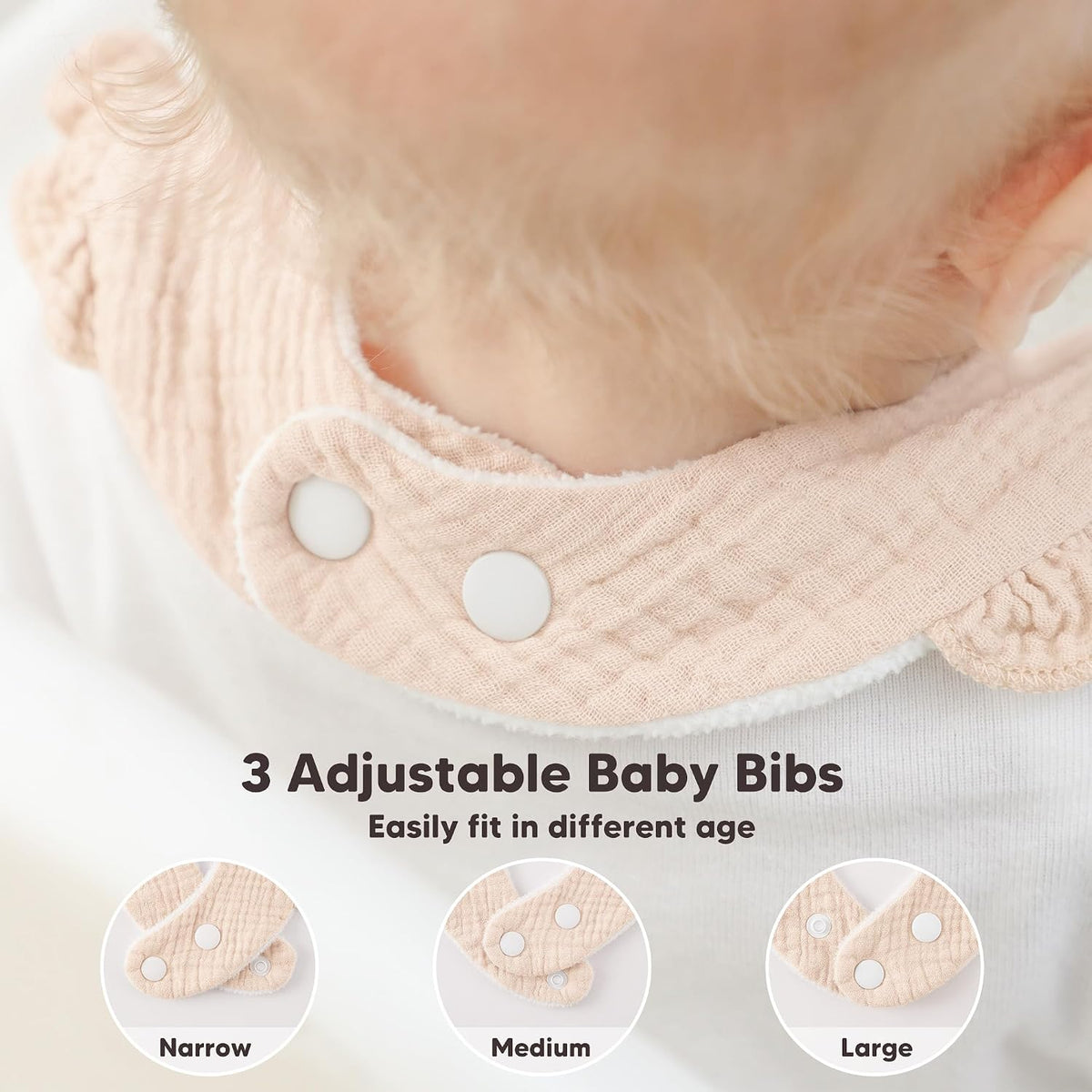 Bearmoss 8 Pack Muslin Baby Bibs for Drooling and Teething, Bibs for Girls