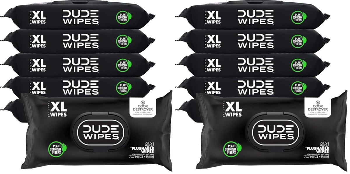 DUDE Wipes Unscented Adult Flushable Wet Wipes, Sensitive Skin, 288 Count