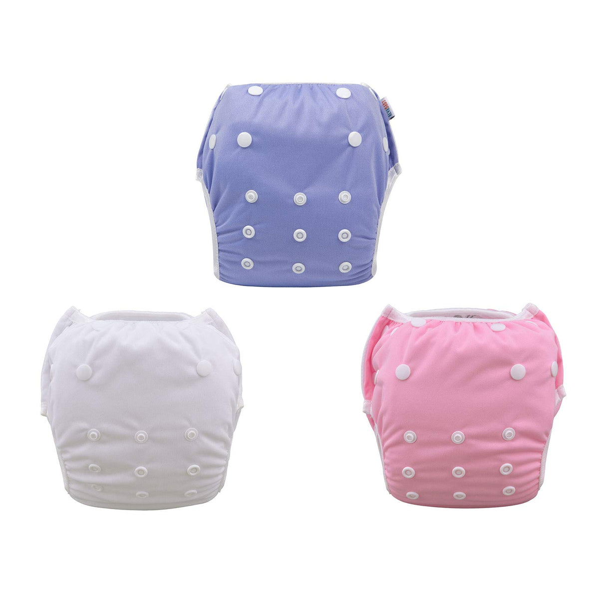 ALVABABY 3pcs Swim Diapers Baby & Toddler Snap One Size Reusable Adjustable Baby Boy Large Fish&sea-Plant 3ZSWY02
