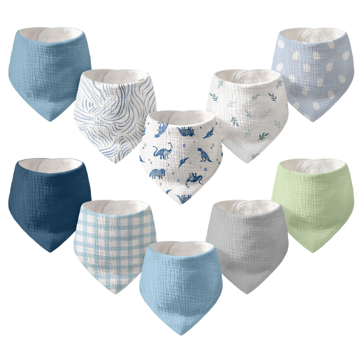 8 Pack Muslin Baby Bandana Bibs for Drooling and Teething