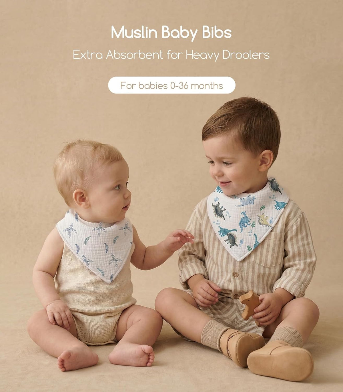 8 Pack Muslin Baby Bandana Bibs for Drooling and Teething
