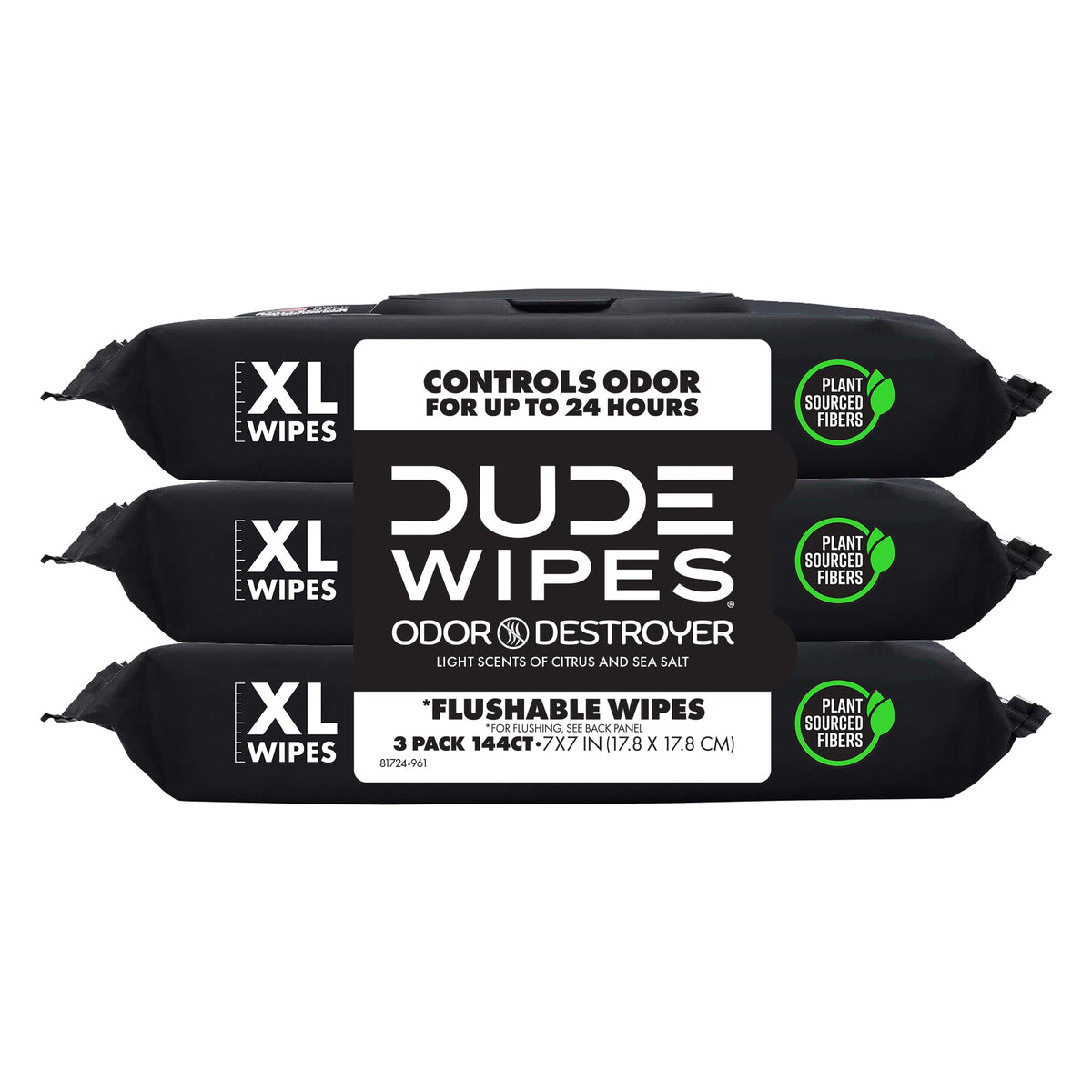 DUDE Wipes Unscented Adult Flushable Wet Wipes, Sensitive Skin, 288 Count