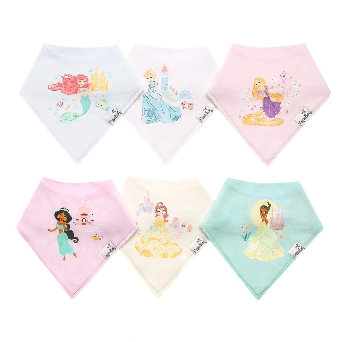 Copper Pearl Baby Bibs 4 Pack & 6 Pack, Bandana Drool Bibs for Baby Girl & Boy, Soft Cotton Bibs for Drooling and Teething