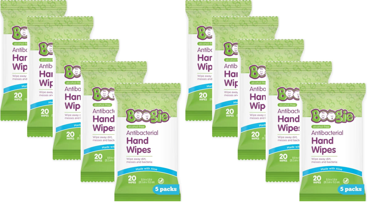 Boogie Antibacterial Hand Wipes - 100 Count