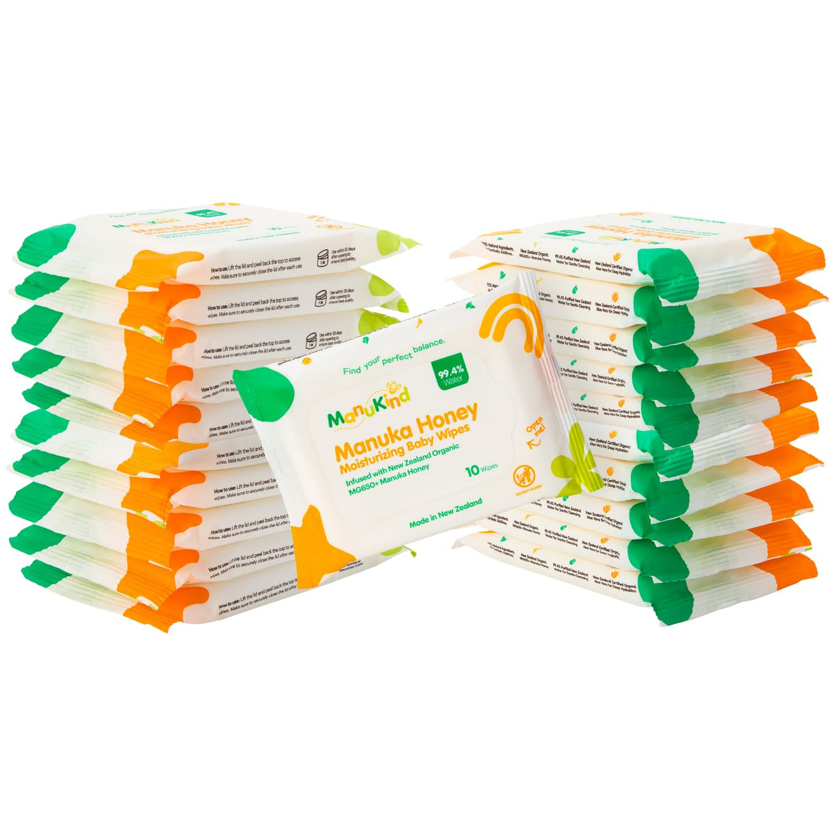 ManuKind Goat Milk Infused Baby Wipes, Ultra Gentle, 100% Bamboo Fiber, Soft Comfort for Sensitive Skin, Dermatologist Tested, Made in New Zealand, 70 x 6 Bags