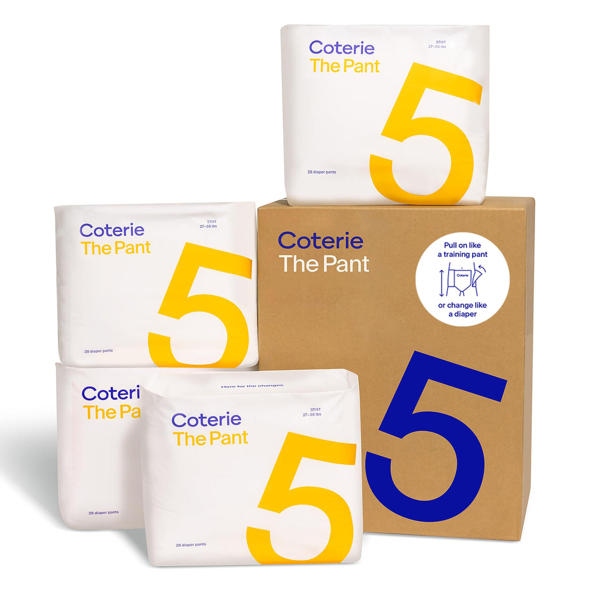 Coterie The Pant, Size 6 Refastenable Training Pants (4T/5T, 33-62lbs)