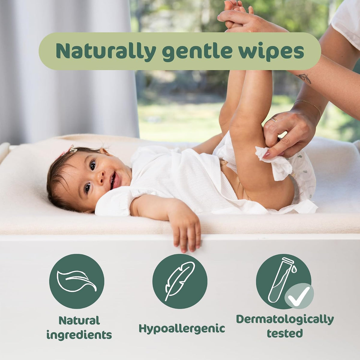 Naty Flushable Baby Wipes for Sensitive Skin, 168 Count (3 Packs)