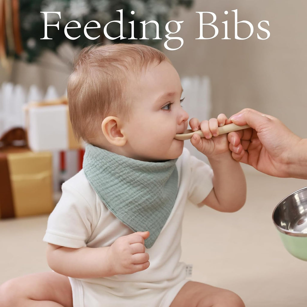 Muslin Bibs, 8 Pack Baby Bandana Drool Bibs,Extra Absorbent Soft Cotton,Baby Bib for Drooling and Teething