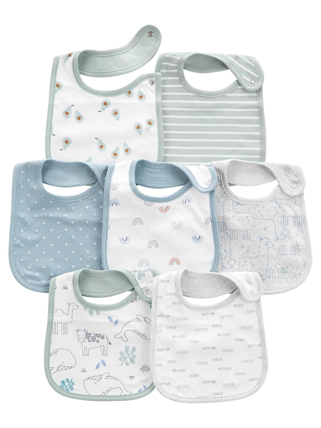 Simple Joys Baby Boy's 7 pack teething bib Accessory, Blue, One Size
