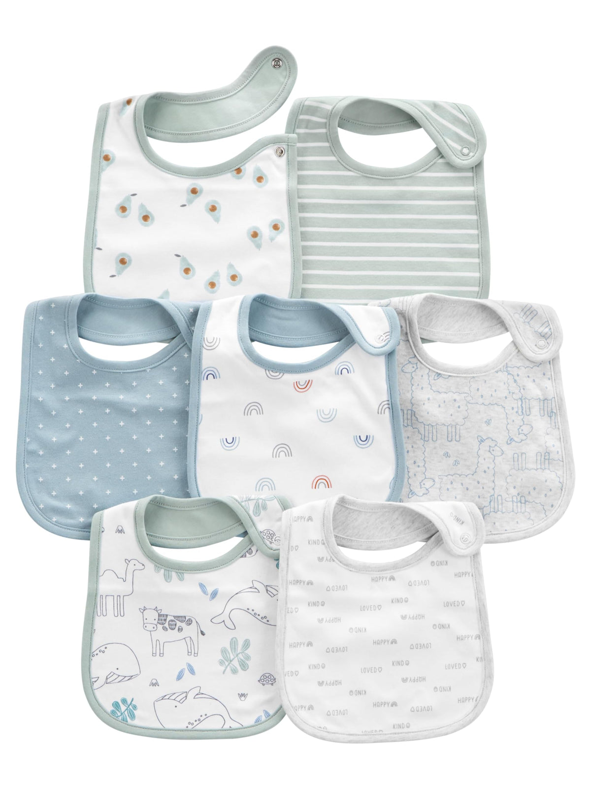 Simple Joys Baby Boy's 7 pack teething bib Accessory, Blue, One Size