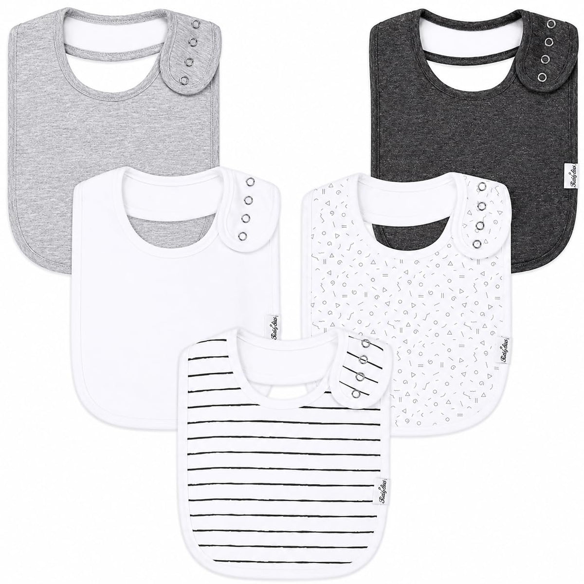 KiddyStar Premium Organic Cotton Bibs for Drooling & Teething Babies
