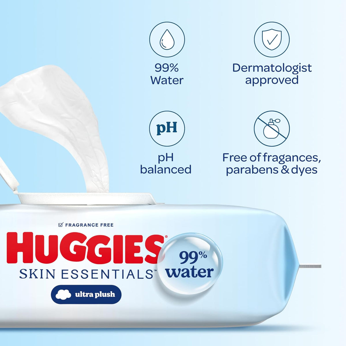 Huggies Skin Essentials Baby Wipes, 99% Water, 2 Packs, 112 Wipes