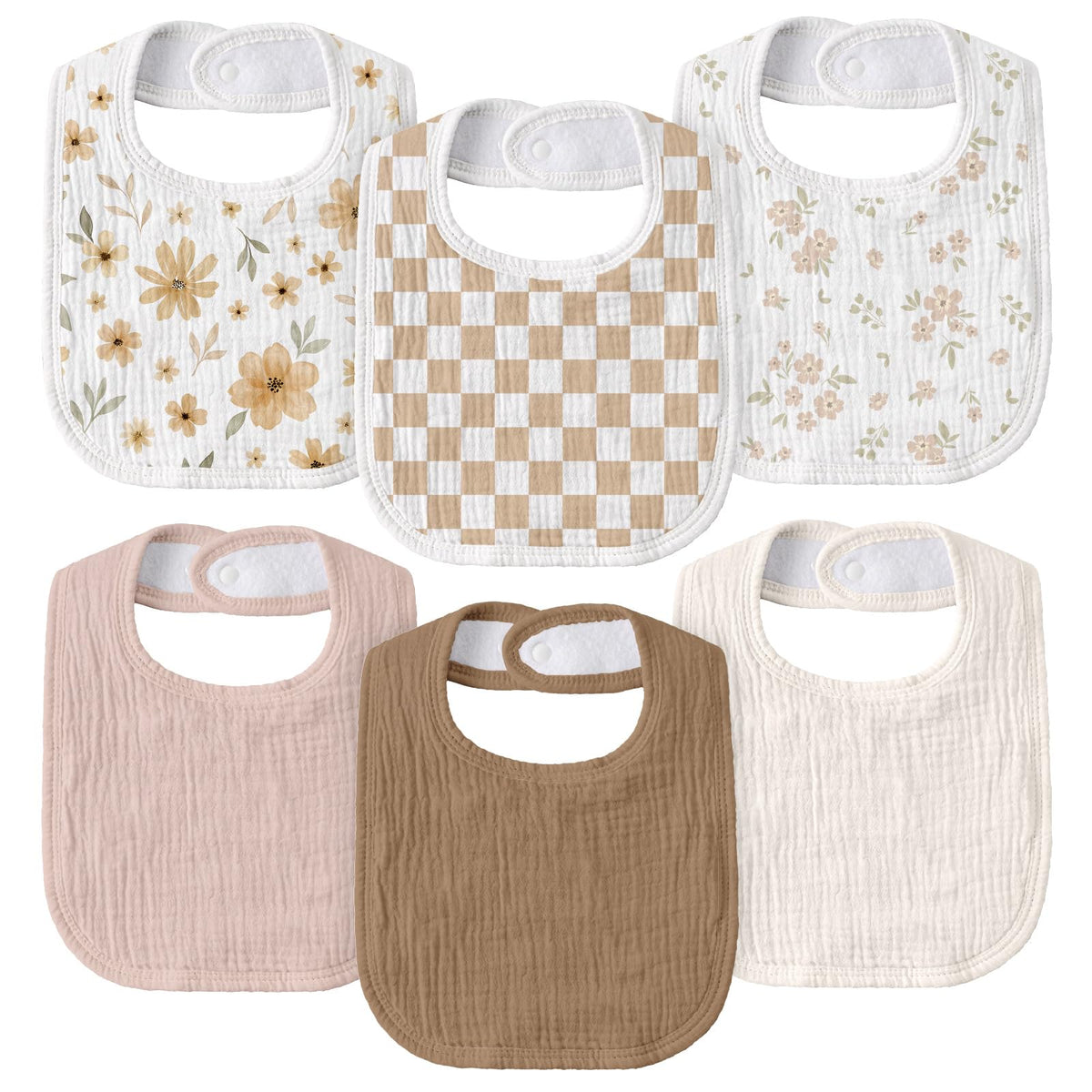 Muslin Bibs for Baby Boy, Adjustable Fit for Drooling and Teething Toddler