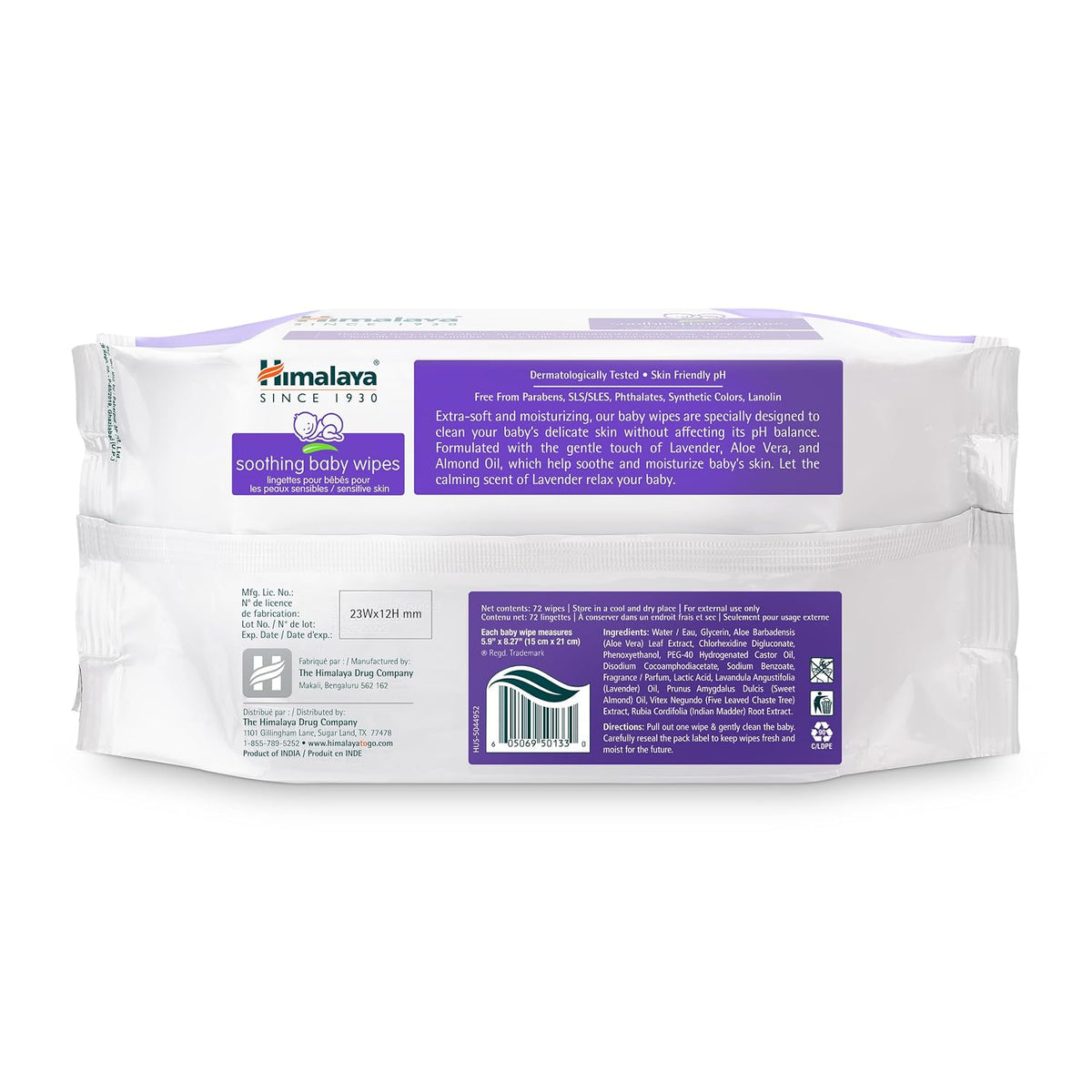 Himalaya Soothing Baby Calming Wipes, 72 ct, 6 Pack (432 Total)