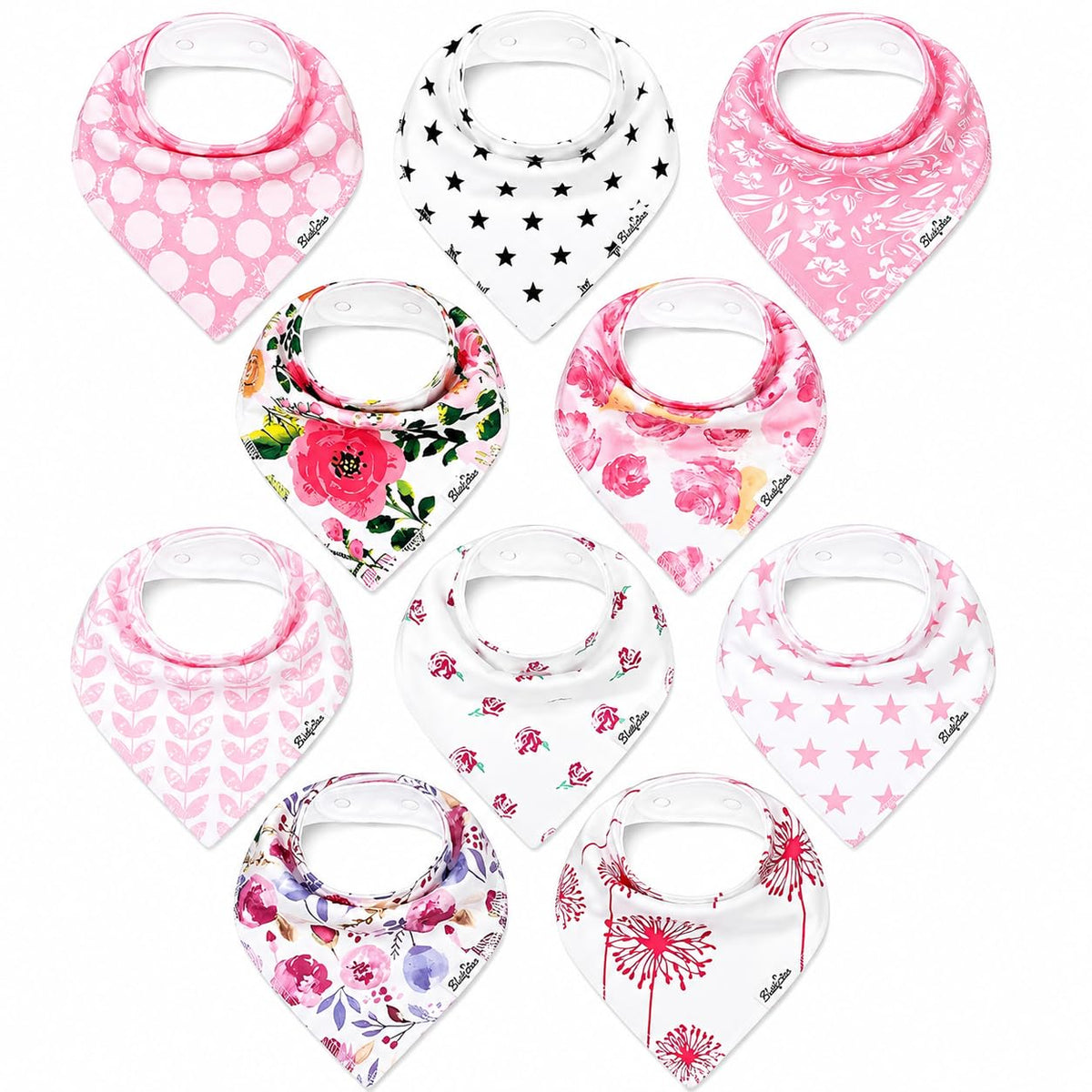 KiddyStar Premium Organic Cotton Bibs for Drooling & Teething Babies