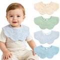 Muslin Baby Bibs, 4 Pack Bibs for Baby Girl, Adjustable 100% Cotton Soft Drool Bibs for Toddlers, Newborn Baby Girl Bib for Drooling and Teething
