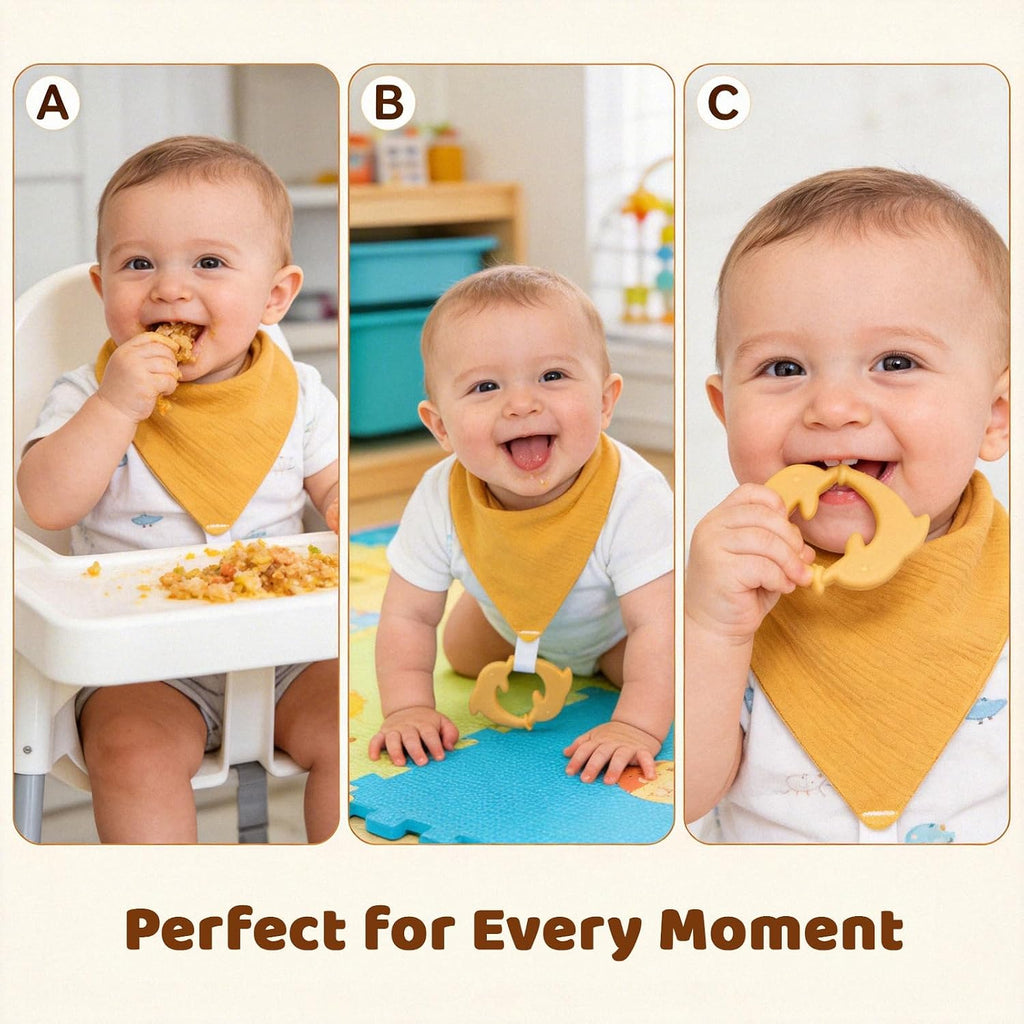 8-Pack Muslin Baby Bibs for Drooling and Teething