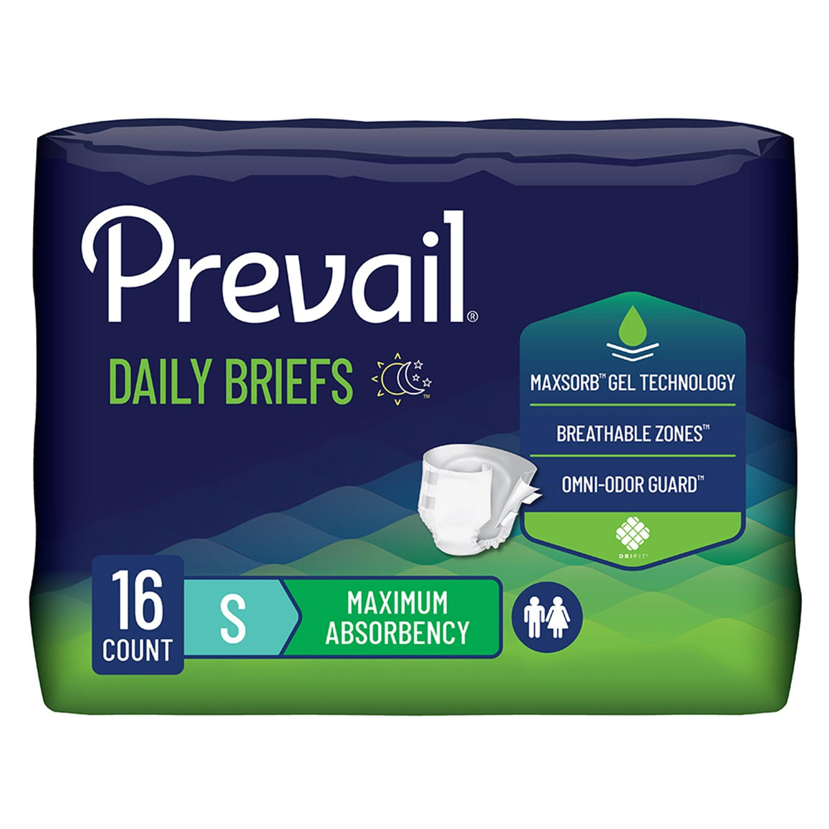Prevail Daily Briefs, Youth, Small, 16 ct